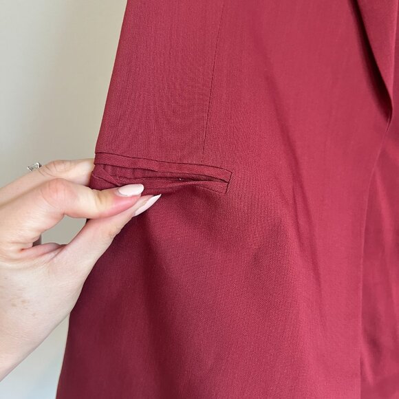 Theory Suit Vest Womens Size 6 Adar Virgin Wool Sleeveless Open Front Red Blazer - Picture 8 of 16